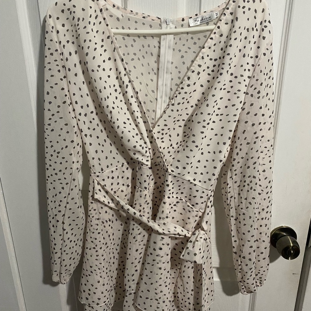White and black romper
